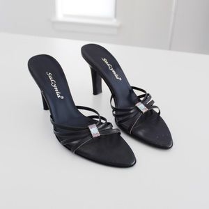 SaLynia Vintage Y2K Jewel Strappy Mule Heels